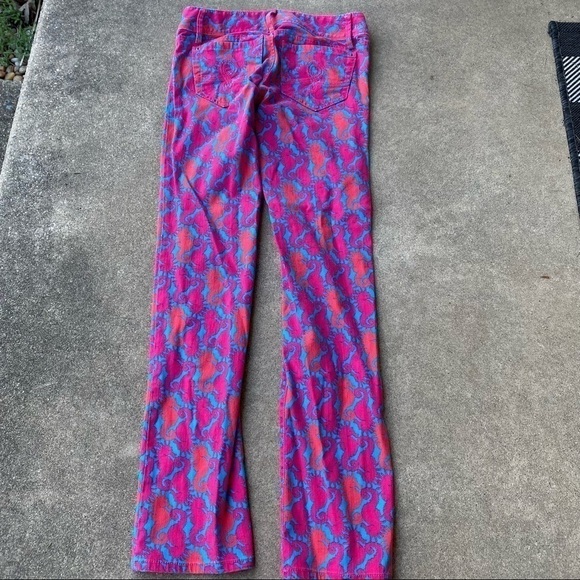 Lilly Pulitzer Sea Horse Print Worth Straight Jeans - Picture 4 of 5